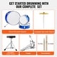 preview thumbnail 13 of 12, Kids Drum Set, 3-Piece, 14 in Beginner Drum Set with Adjustable Throne Cymbal Pedal Two Pairs of Drumsticks - 14 in