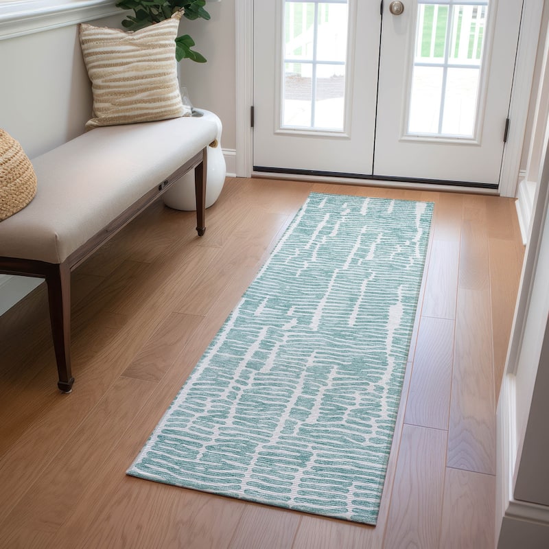 Machine Washable Indoor/ Outdoor Chantille Modern Abstract Rug