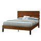preview thumbnail 7 of 8, Full Pinewood Bed with Mid-Century Three-Piece Headboard