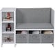 preview thumbnail 5 of 5, UTEX Kids Bookcase with Reading Nook, 6-Cubby Toy Storage Organizer with Bins,Kids Bookshelf and Storage,White