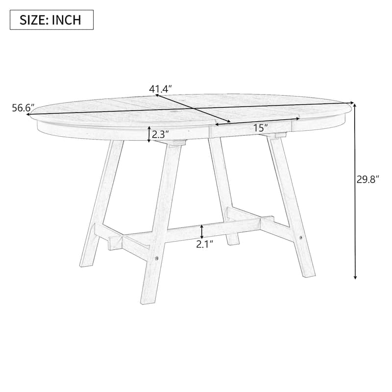 Wood Dining Table Round Extendable Dining Table