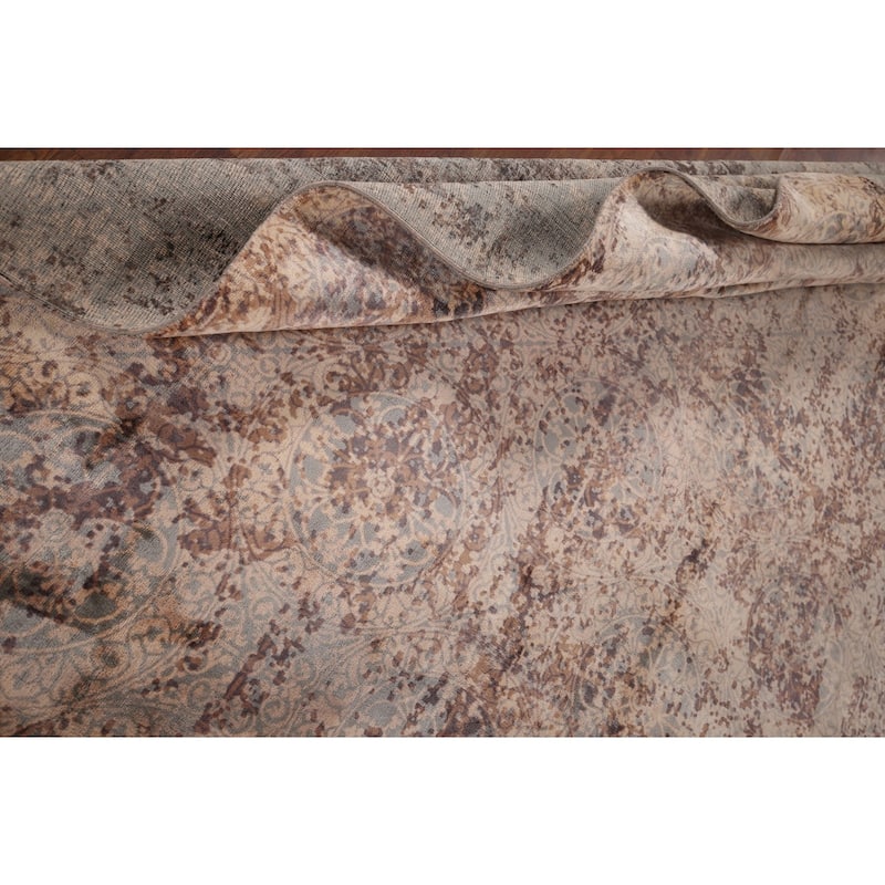 All-Over Abstract Indian Area Rug Hand-Knotted Wool Carpet - 8'3"x 11'9"