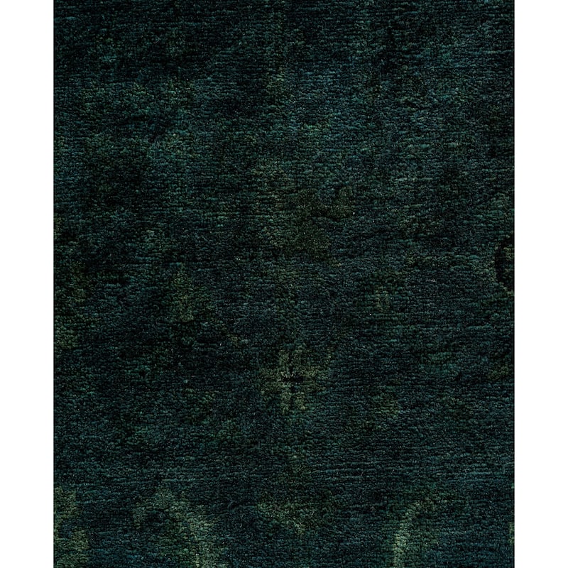 Overdyed One-of-a-Kind Hand-Knotted Area Rug - Green - 8' 2" x 8' 3"