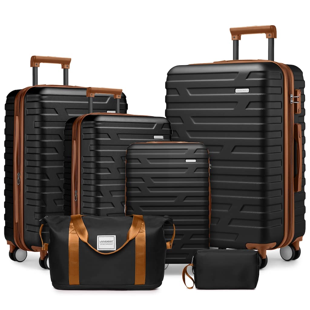 Luggage Sets 6 Piece with Duffel Bags, Hardside Expandable Suitcases with Spinner Wheels TSA Lock