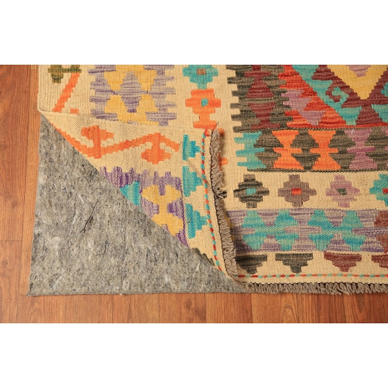 South Western Style Kilim Oriental Large Rug Hand-Woven Wool Carpet - 10'0"x 16'1"