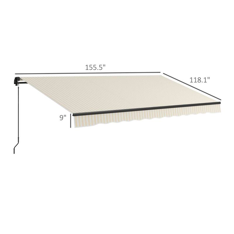 156"x118" UV Protection Outdoor Awning with Aluminum Frame and Adjustable Angle - 156" W x 118" D