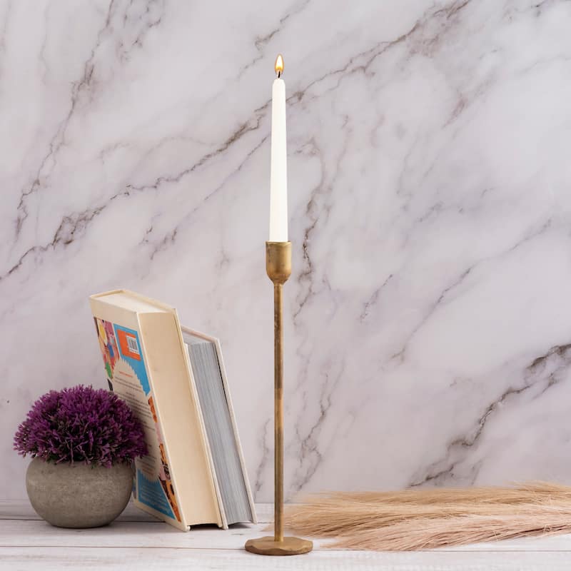 Candle Holder H 10.25" x Dia 2.25" Old Brass - OLD BRASS - OLD BRASS