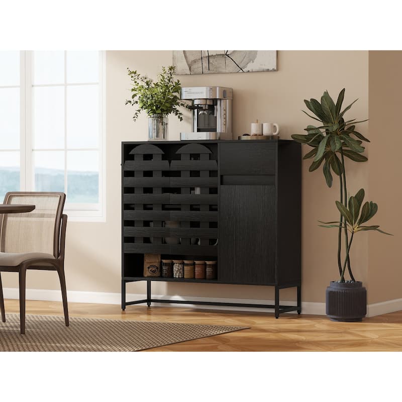 44.3"Sideboard Cabinet With Storage,Coffee Bar Console Table With Storage,Storage Cabinet With Arched Lattice Doors And Drawer