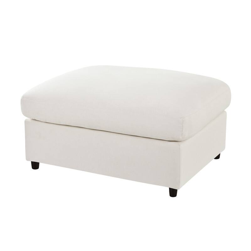 U-Shaped 6-Piece Sectional Sofa with Movable Ottomans Modular Design Soft Chenille Fabric for Versatile Seating