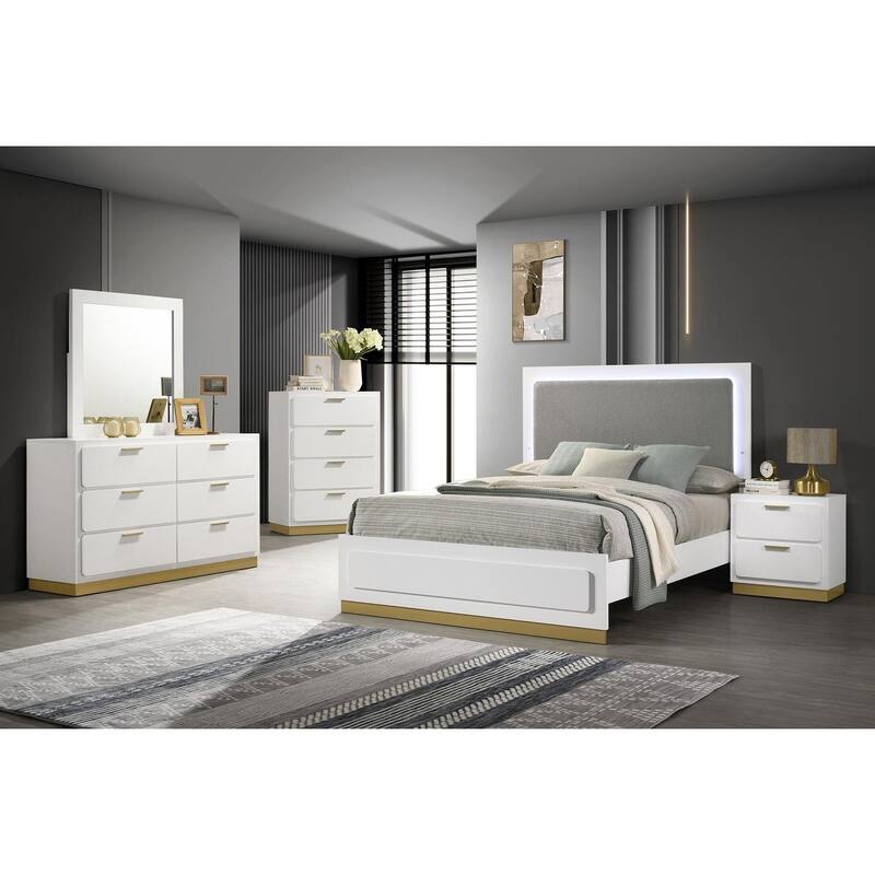 Sophia Panel Bed with Lighted Headboard