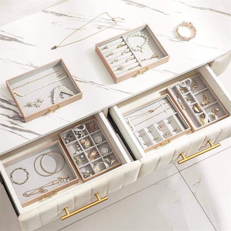 Stackable Jewelry Trays Organizer - 7.48"D x 5.51"W x 6.3"H
