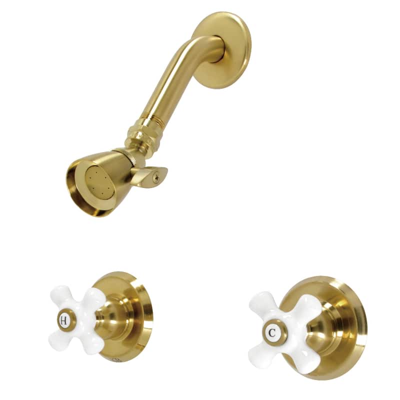 Kingston Brass Victorian Double-Handle Shower Faucet - Brushed Brass