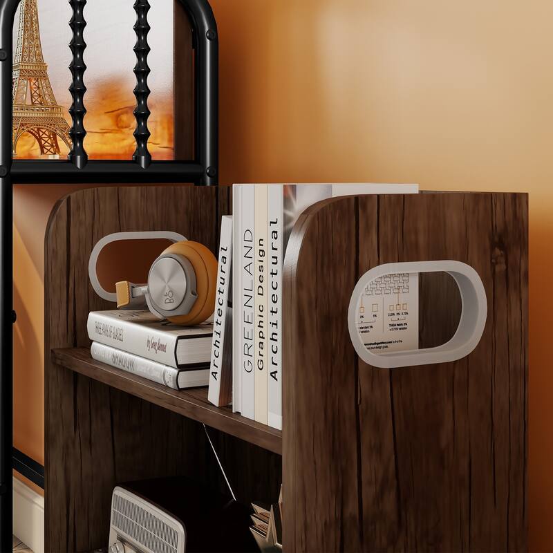 Twin Size LED Platform Bed with Upholstered Storage Headboard and 2 Pull Out Storage Shelves, Heavy Duty Metal Bed Frame