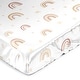 preview thumbnail 1 of 4, Sweet Jojo Designs Boho Rainbow Girl Satin Fitted Crib Sheet Blush Pink Yellow Bohemian Modern Neutral Vintage Gold Mauve Beige