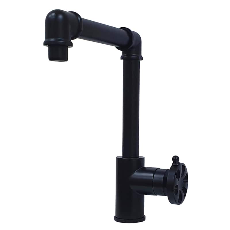 Kingston Brass Belknap Single-Handle 1-Hole Deck Mount Bathroom Faucet with Push Pop-Up - Matte Black