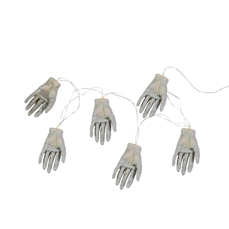 6-Count Zombie Hands Halloween Light Set