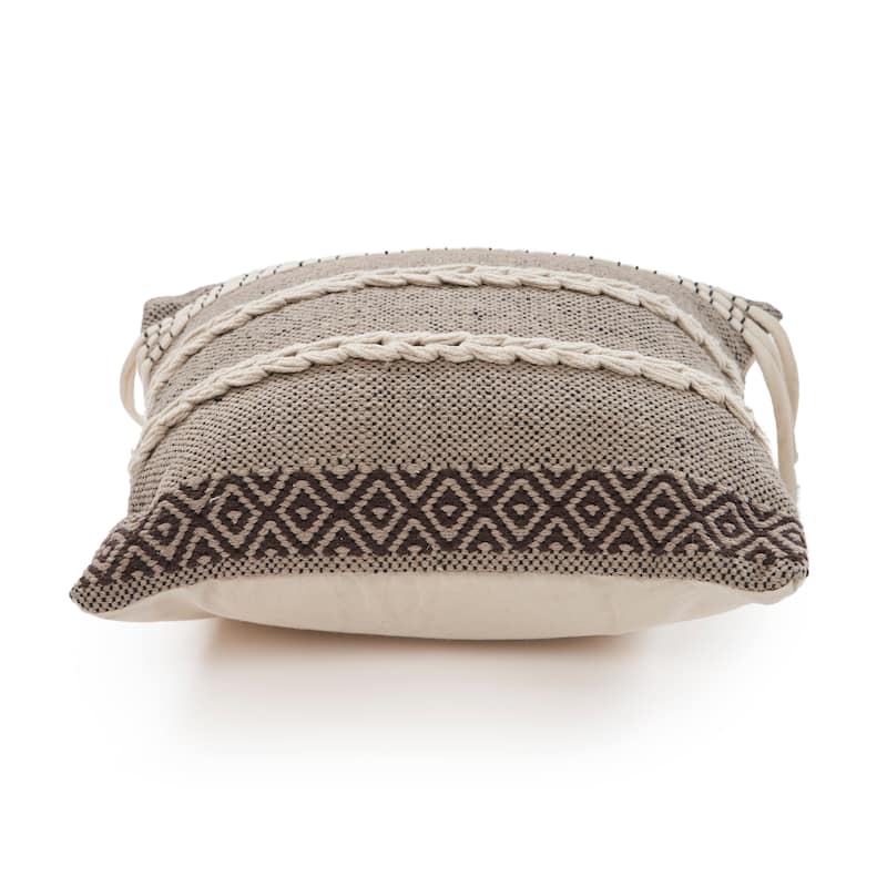 Sevita Handwoven Cottage Cotton Indoor Throw Pillow 20 inch