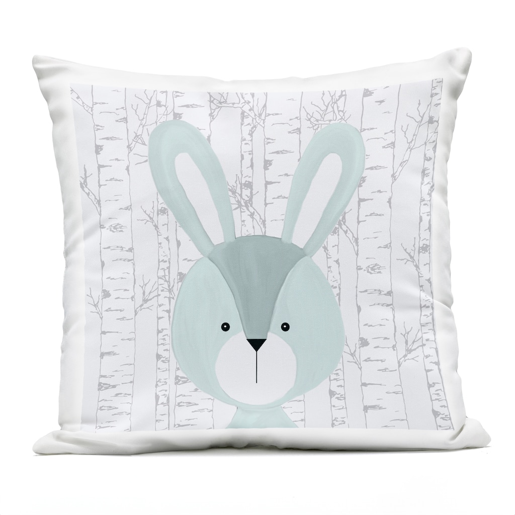 Stupell Woodland Rabbit on Birch Printed Outdoor Throw Pillow Design by Kim Allen