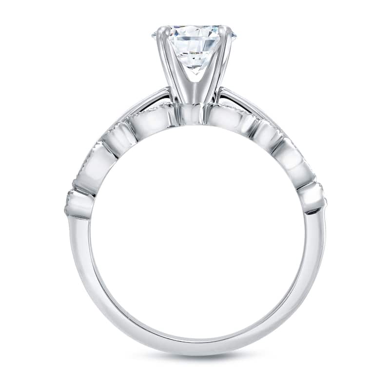 Auriya 14k Gold 1 1/6ctw Princess-cut Solitaire Diamond Engagement Ring Set