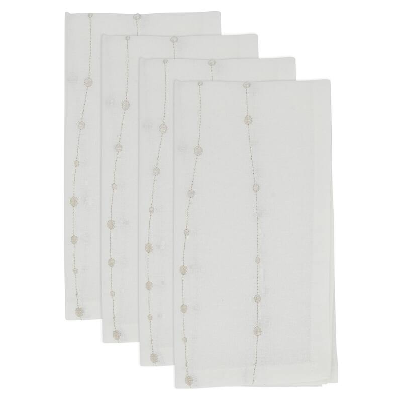 Cotton Napkins With Embroidered Design (Set of 4)