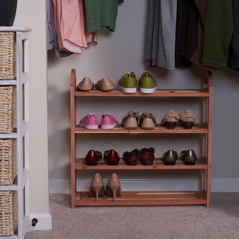 Household Essentials Cedar Fresh 4-Tier Cedar Shoe Rack