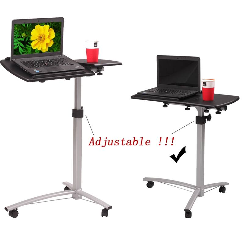 40.9"Home Use Multifunctional Lifting Computer Desk Brown/Black