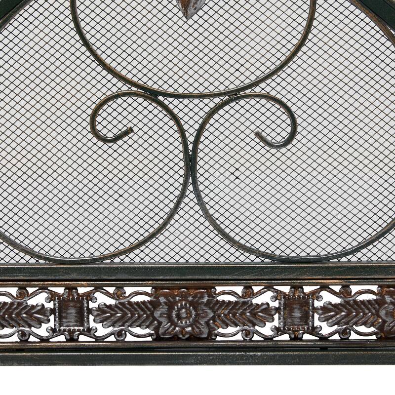 Green Metal Fireplace Screen