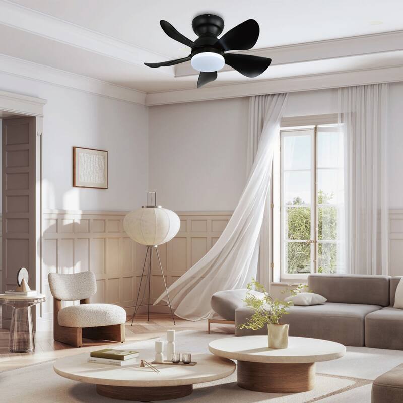 30 in. Modern Indoor Ceiling Fan with Dimmable Light and Remote Control