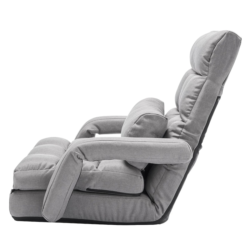 2-in-1 Foldable Floor Chair Bed with 5-Position Adjustable Backrest - 25.2" x 24" x 27.2"