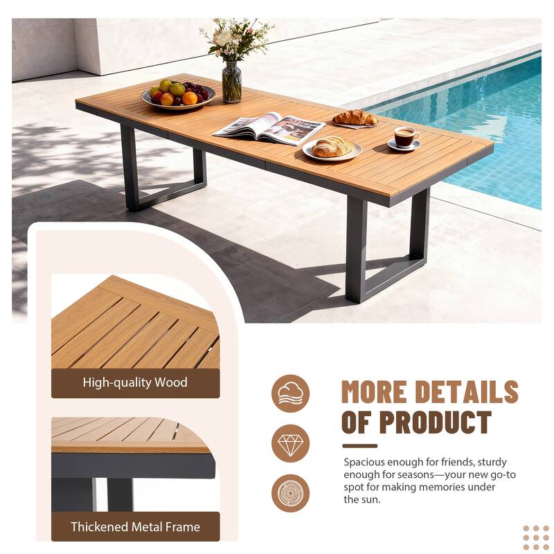 9-Piece Modern Aluminum Outdoor Dining Set with 8 Patio Dining Chairs