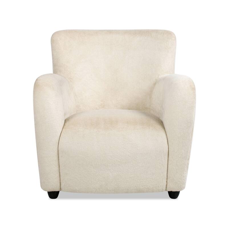 Wolffe 32" Transitional Faux Fur Upholstered Curved Arm Accent Chair