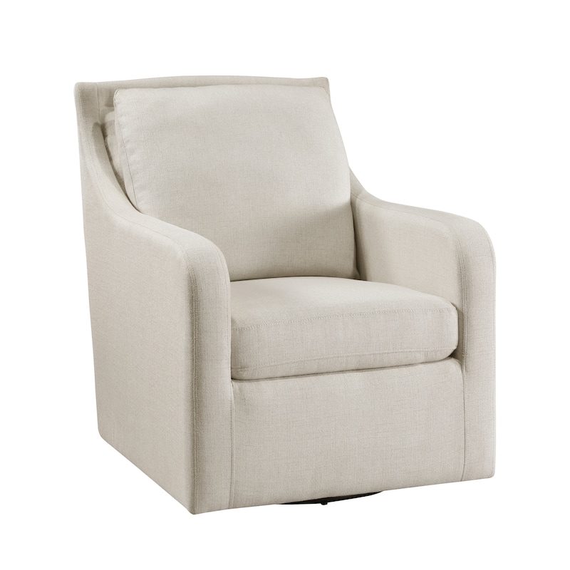 Elma Fabric Upholstered Swivel Chair - 29" x 35.5" x 36.5" - Beige