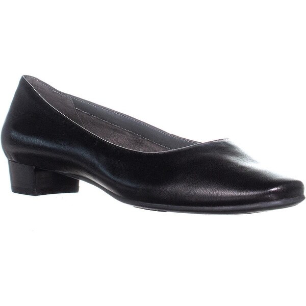 Shop Aerosoles Subway LowHeel Dress Pumps, Black Leather