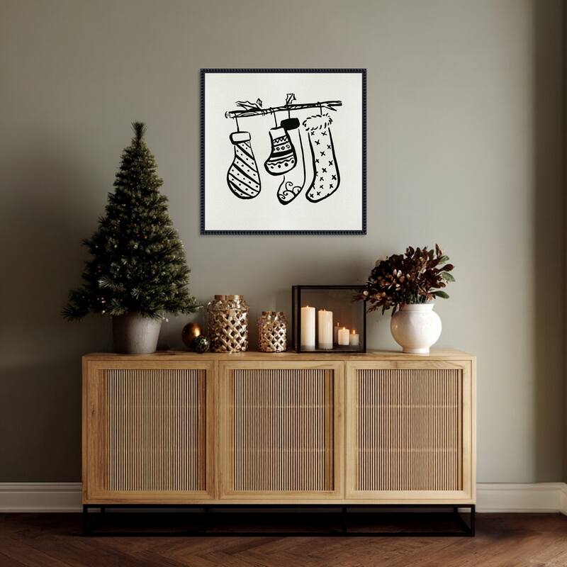 Sleep Tight II by Melissa Wang (22 x 22 in.), Framed Canvas Wall Art Print - Sylvie Beaded Black