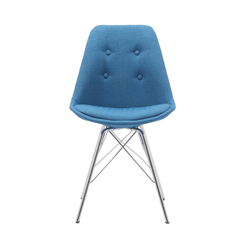 Porthos Home Upholstered Dining Chair with Chrome Metal Legs