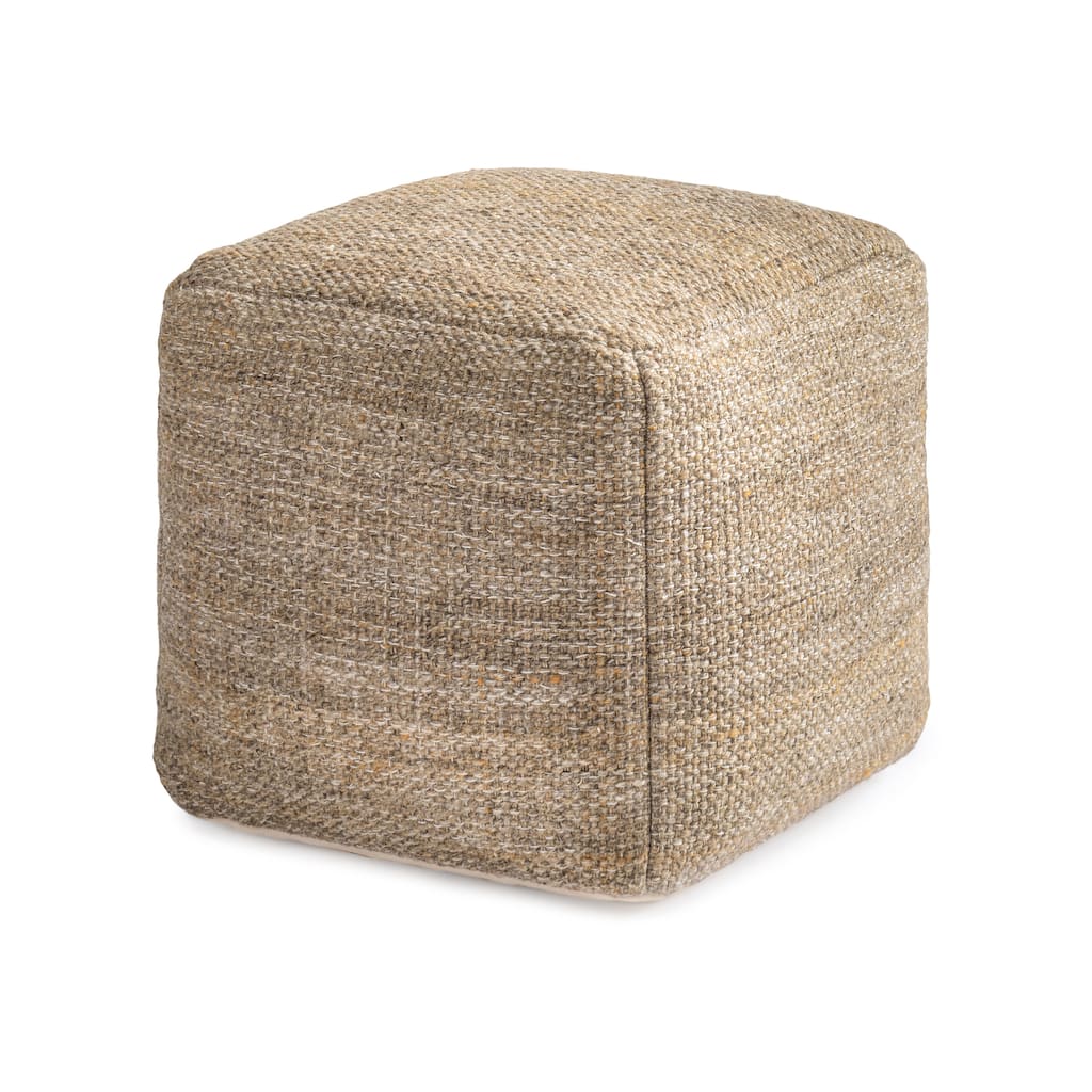 Jani 16-Inch Ottoman Pouf - Handcrafted Handmade Ottoman for Seating, Footrest, Home Decor for Living Room, Bedroom