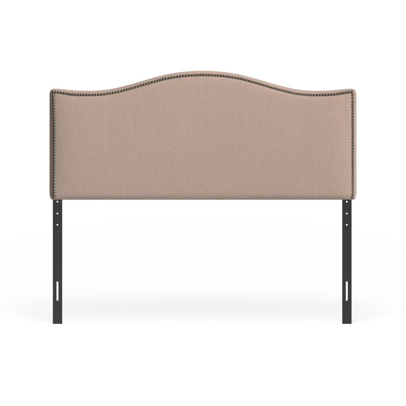 Curl Queen Nailhead Upholstered Headboard