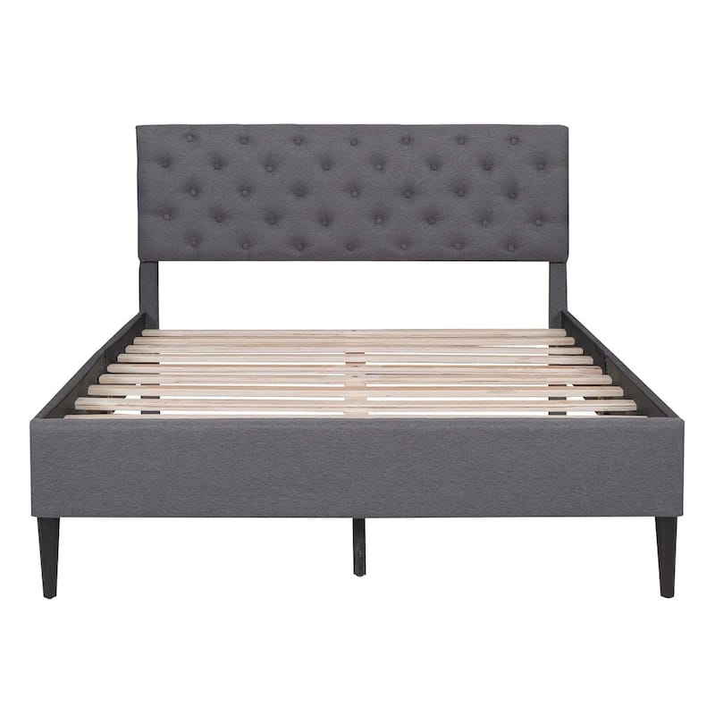 Upholstered Linen Platform Bed