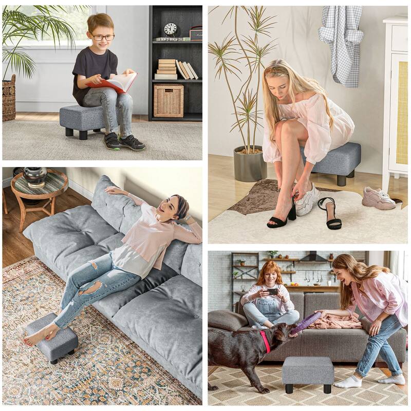 Copper Grove Chaparro Modern Linen Footrest Ottoman