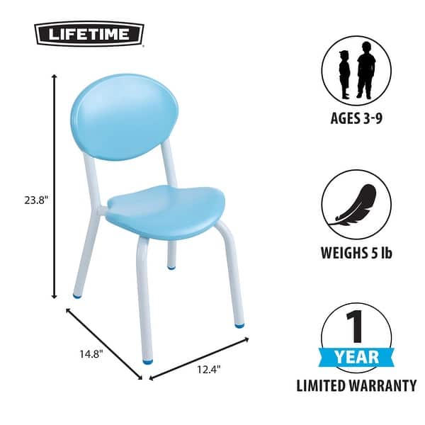 dimension image slide 1 of 2, Lifetime Residential Three-Piece Kid's Table and Chairs Set