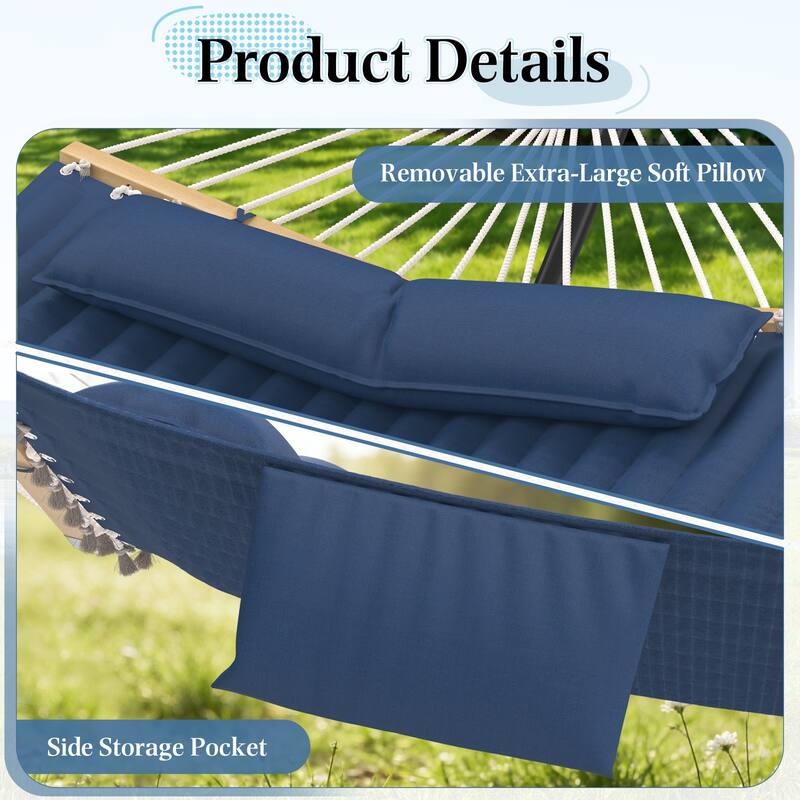 EROMMY Modern Portable Hammock, Hand-Woven Ropes, Anti-Tipping Design for Backyards, Beaches & Campsites