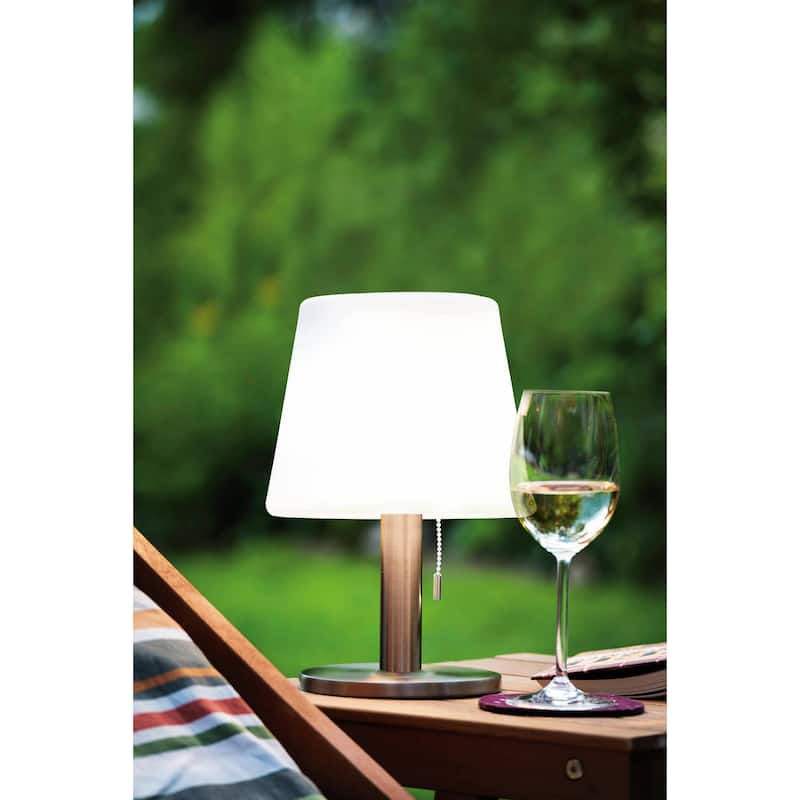 Solar - 1-Light Integrated LED Outdoor Table Light - Silver Finish