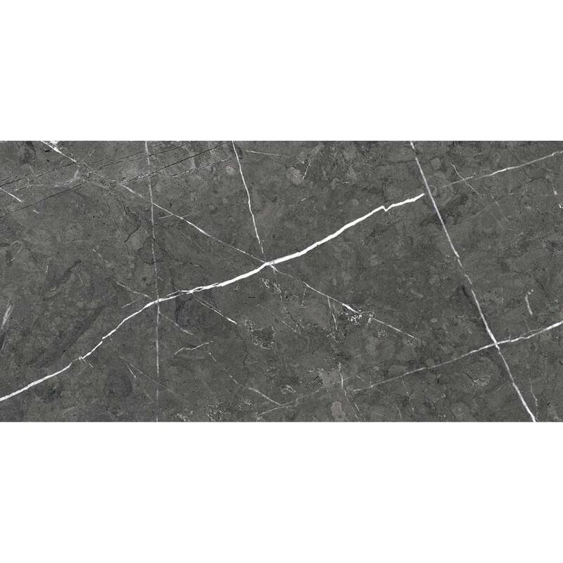 Opera 12x24 Grey Glossy Porcelain Tile - Floor & Wall - Large Format