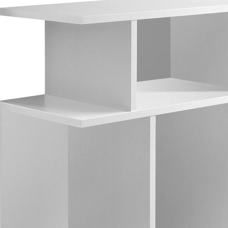 HomeRoots 24" White Wood End Table With Six Open Shelves - 11.75