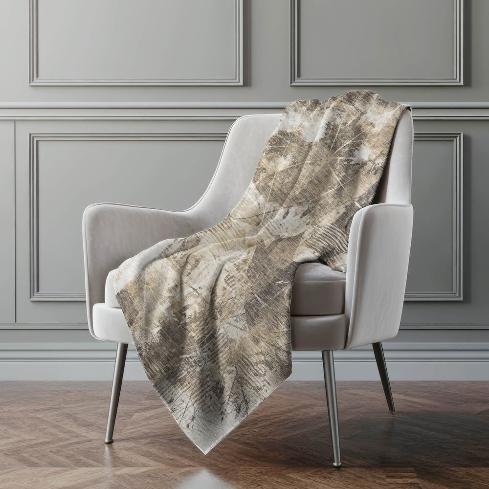 Premium Machine Washable Floral Abstract Sherpa Throw Blanket