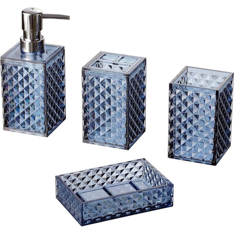 Blue Bathroom Accessories Set On Sale Bed Bath & Beyond 39690045