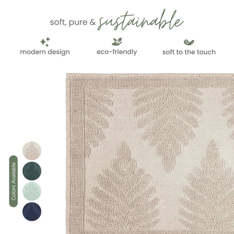 Martex Restore Fern Ogee 100% Reversible Bath Rug