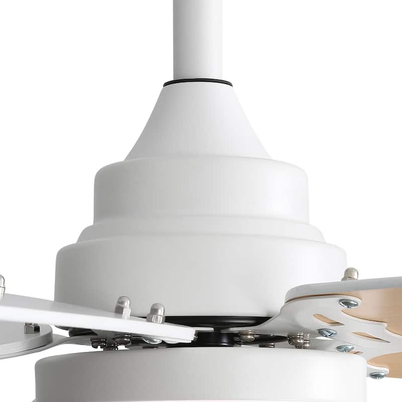 42“/52"/60"/48" Noiseless Walnut Wood Ceiling Fan with Remote Control, Integrated Light Optional