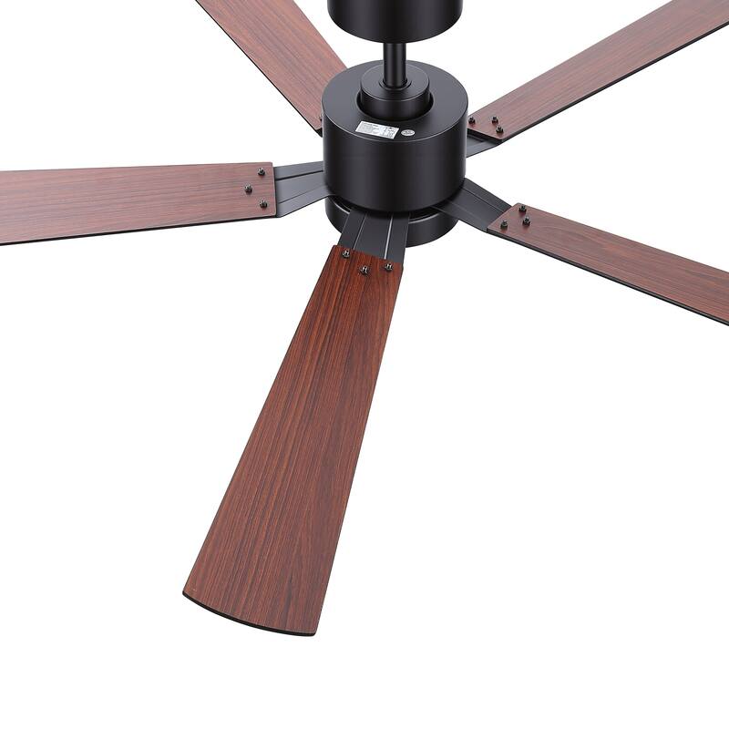 52-Inch Matte Black Ceiling Fan with RGB LED Light and Remote((5 Reversible Blades)