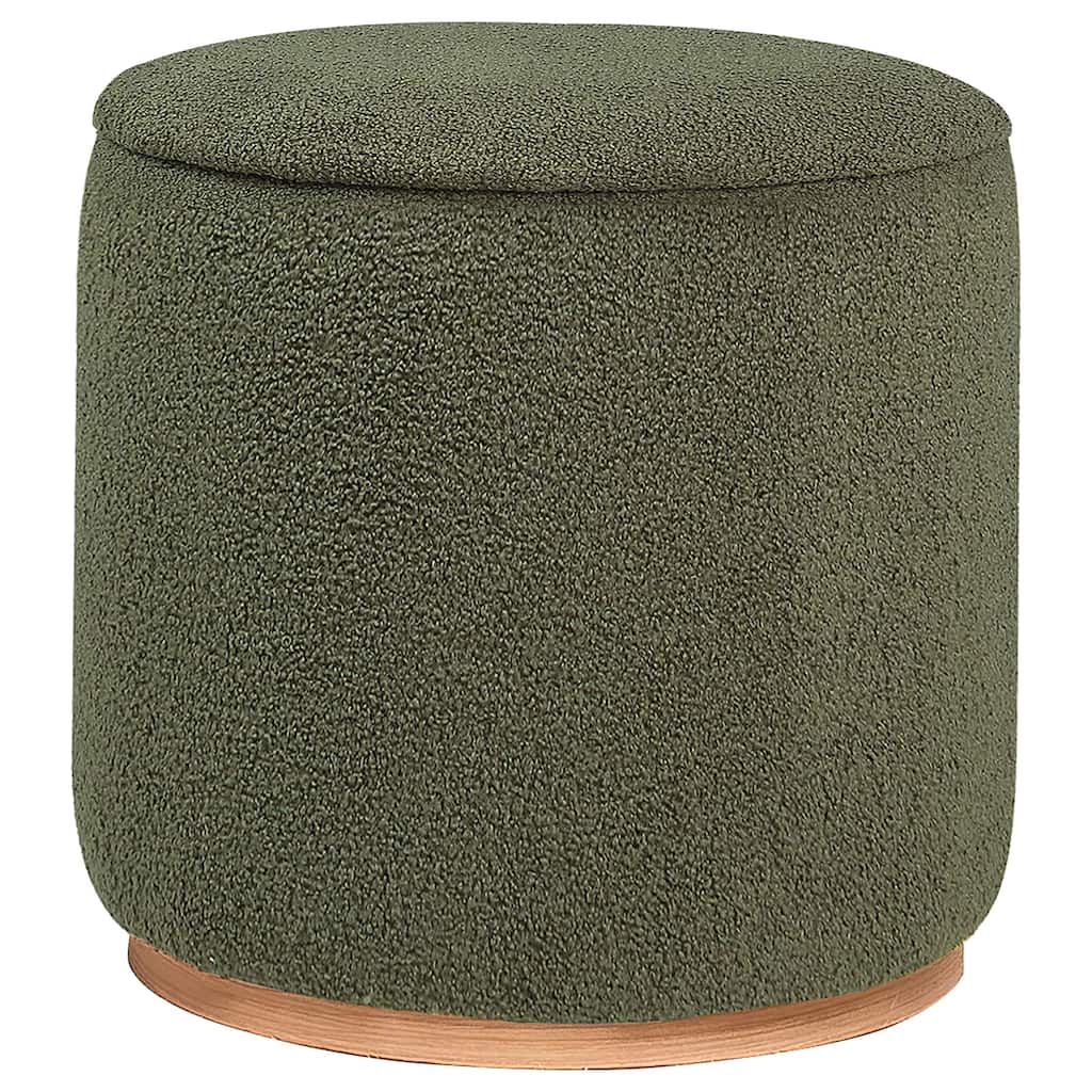 Zena Faux Sheepskin Upholstered Round Ottoman